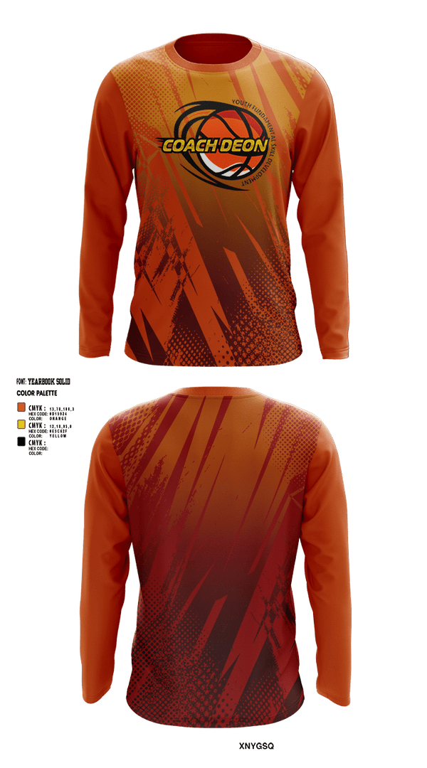 Long Sleeve Performance Shirt, Coach Deon Fundamental Youth Basketball Training, Men's Basketball, Teamtime, Team time, sublimation, custom sports apparel, team uniforms, spirit wear, spiritwear, sports uniforms, custom shirts, team store, custom team store, fundraiser sports, apparel fundraiser