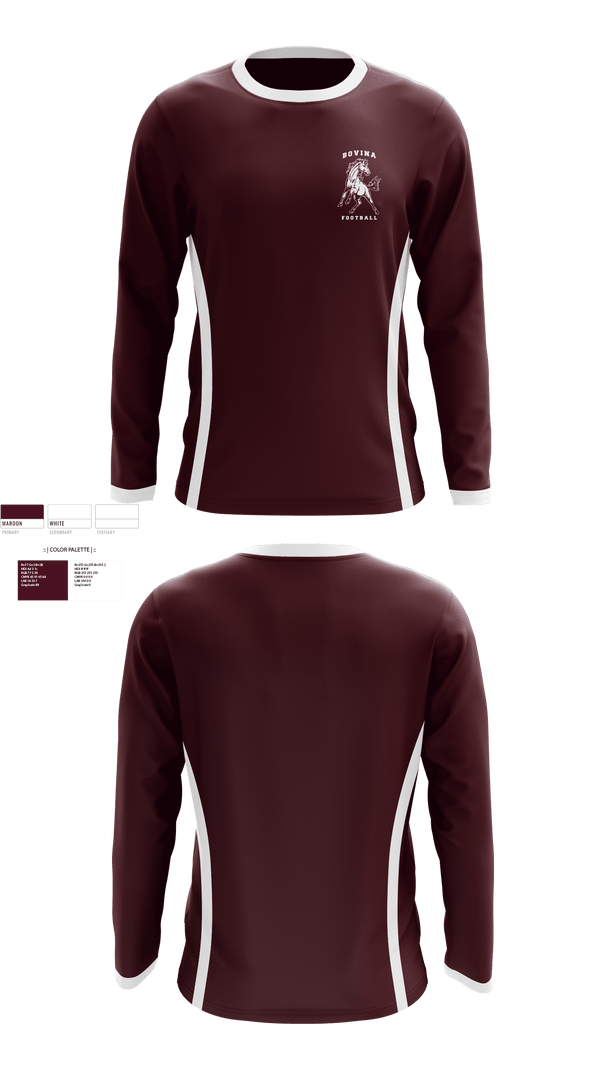 Long Sleeve Performance Shirt, Bovina High School Football, Football, Teamtime, Team time, sublimation, custom sports apparel, team uniforms, spirit wear, spiritwear, sports uniforms, custom shirts, team store, custom team store, fundraiser sports, apparel fundraiser