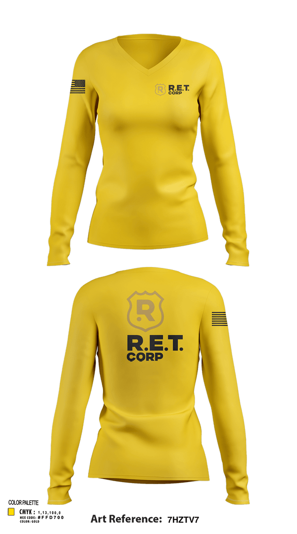 Womens Long Sleeve Vneck Shirt, RET CORP, Police, Teamtime, Team time, sublimation, custom sports apparel, team uniforms, spirit wear, spiritwear, sports uniforms, custom shirts, team store, custom team store, fundraiser sports, apparel fundraiser