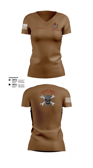 Women's Short Sleeve Vneck Shirt, 758th SMC, Army, Teamtime, Team time, sublimation, custom sports apparel, team uniforms, spirit wear, spiritwear, sports uniforms, custom shirts, team store, custom team store, fundraiser sports, apparel fundraiser