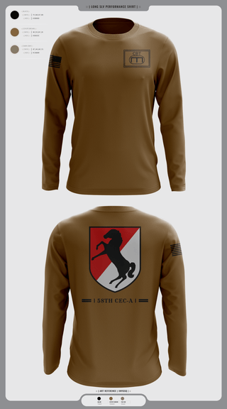 Long Sleeve Performance Shirt, 58th CEC-A, Army, Teamtime, Team time, sublimation, custom sports apparel, team uniforms, spirit wear, spiritwear, sports uniforms, custom shirts, team store, custom team store, fundraiser sports, apparel fundraiser
