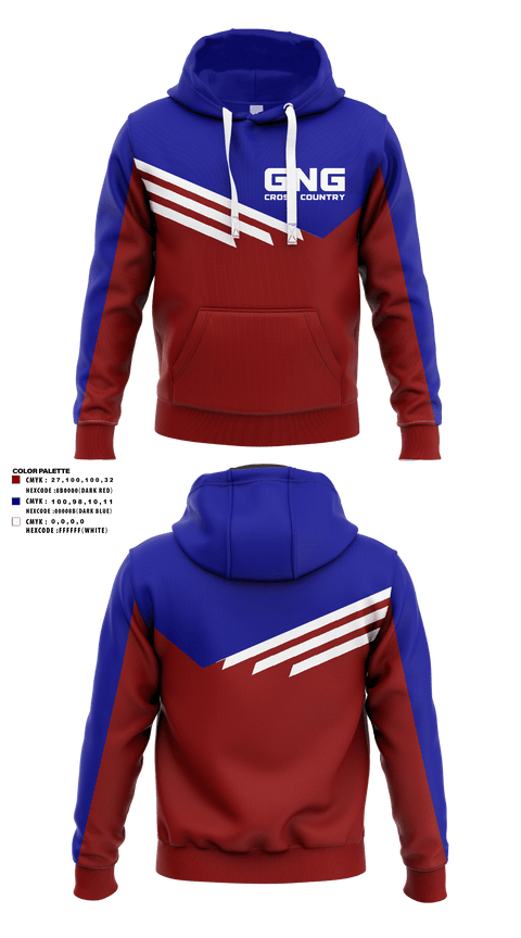 Hoodie, GNG CROSS COUNTRY, Cross Country, Teamtime, Team time, sublimation, custom sports apparel, team uniforms, spirit wear, spiritwear, sports uniforms, custom shirts, team store, custom team store, fundraiser sports, apparel fundraiser