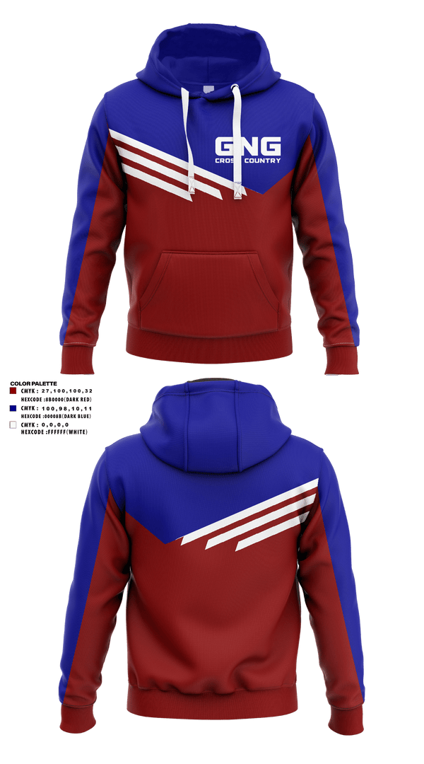 Hoodie, GNG CROSS COUNTRY, Cross Country, Teamtime, Team time, sublimation, custom sports apparel, team uniforms, spirit wear, spiritwear, sports uniforms, custom shirts, team store, custom team store, fundraiser sports, apparel fundraiser
