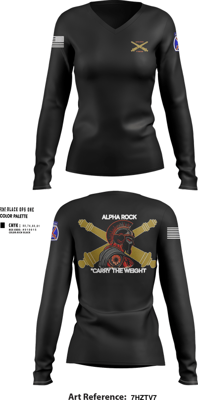 ALPHA ROCK 20137343 Women's Long Sleeve V-neck Shirt - 201