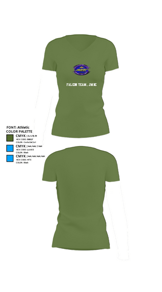 Womens Short Sleeve Vneck Shirt, Falcon Team, JMRC, Army, Teamtime, Team time, sublimation, custom sports apparel, team uniforms, spirit wear, spiritwear, sports uniforms, custom shirts, team store, custom team store, fundraiser sports, apparel fundraiser
