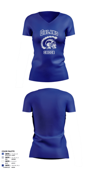 Womens Short Sleeve Vneck Shirt, Orland Jr Trojans Football, Football, Teamtime, Team time, sublimation, custom sports apparel, team uniforms, spirit wear, spiritwear, sports uniforms, custom shirts, team store, custom team store, fundraiser sports, apparel fundraiser