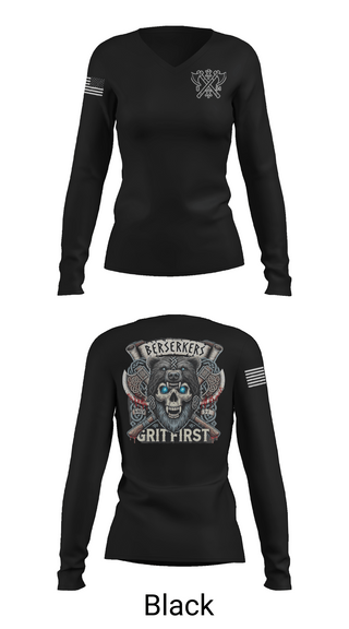 Womens Long Sleeve Vneck Shirt, Baker 3-509th 3rd Plt 1st squad, Army, Teamtime, Team time, sublimation, custom sports apparel, team uniforms, spirit wear, spiritwear, sports uniforms, custom shirts, team store, custom team store, fundraiser sports, apparel fundraiser