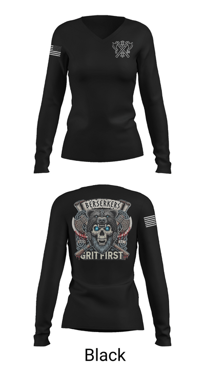 Baker 3-509th 3rd Plt 1st squad 60073036 Women's Long Sleeve V-neck Shirt - 37