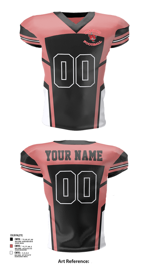 Football Jersey, Football Diablos, , Teamtime, Team time, sublimation, custom sports apparel, team uniforms, spirit wear, spiritwear, sports uniforms, custom shirts, team store, custom team store, fundraiser sports, apparel fundraiser