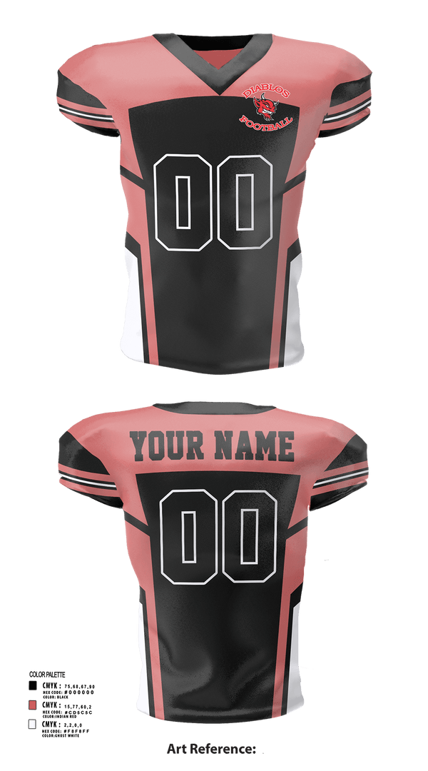 Football Jersey, Football Diablos, , Teamtime, Team time, sublimation, custom sports apparel, team uniforms, spirit wear, spiritwear, sports uniforms, custom shirts, team store, custom team store, fundraiser sports, apparel fundraiser