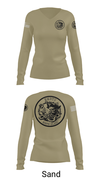 USS MAKIN ISLAND 57574160 Women's Long Sleeve V-neck Shirt - 92