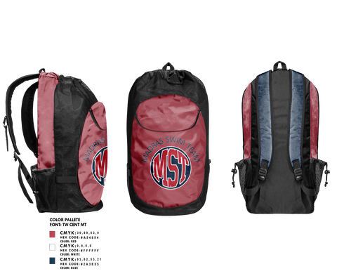 Gear Bag, Madras High School Swimming, Swimming, Teamtime, Team time, sublimation, custom sports apparel, team uniforms, spirit wear, spiritwear, sports uniforms, custom shirts, team store, custom team store, fundraiser sports, apparel fundraiser