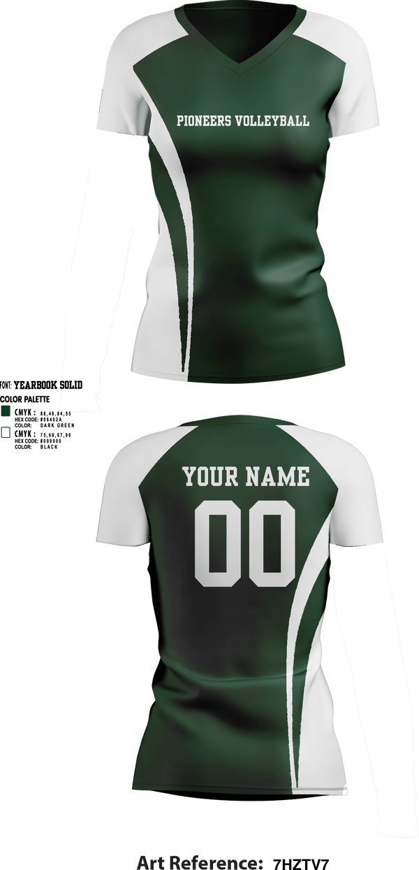 Womens Short Sleeve Vneck Shirt, Pioneers Volleyball, Women's Volleyball, Teamtime, Team time, sublimation, custom sports apparel, team uniforms, spirit wear, spiritwear, sports uniforms, custom shirts, team store, custom team store, fundraiser sports, apparel fundraiser