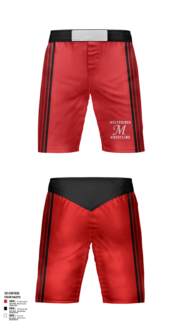 Fight Shorts, Maysville R-1 School District Wrestling, Wrestling, Teamtime, Team time, sublimation, custom sports apparel, team uniforms, spirit wear, spiritwear, sports uniforms, custom shirts, team store, custom team store, fundraiser sports, apparel fundraiser