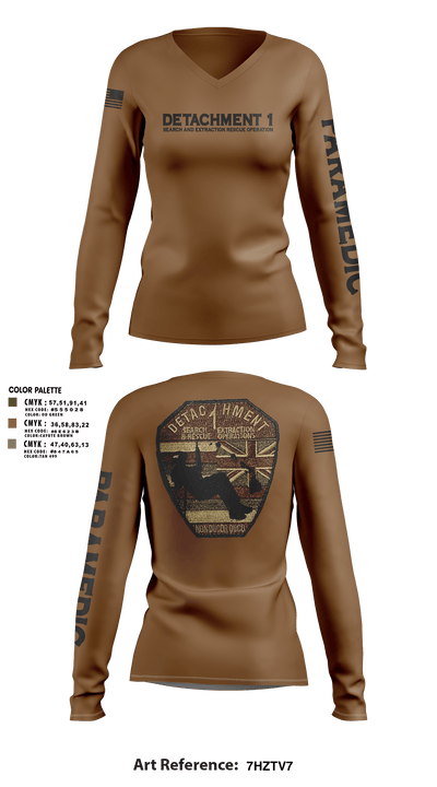 Detachment 1 27221981 Women's Long Sleeve V-neck Shirt - 5