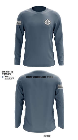 Long Sleeve Performance Shirt, Ben Wheeler Fire, Fire Department, Teamtime, Team time, sublimation, custom sports apparel, team uniforms, spirit wear, spiritwear, sports uniforms, custom shirts, team store, custom team store, fundraiser sports, apparel fundraiser