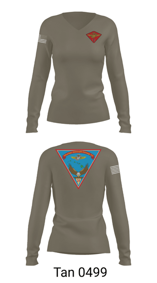 Womens Long Sleeve Vneck Shirt 1, Marine Air Group 24, Marines, Teamtime, Team time, sublimation, custom sports apparel, team uniforms, spirit wear, spiritwear, sports uniforms, custom shirts, team store, custom team store, fundraiser sports, apparel fundraiser