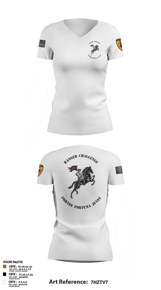 Womens Short Sleeve Vneck Shirt, Ranger Challenge, , Teamtime, Team time, sublimation, custom sports apparel, team uniforms, spirit wear, spiritwear, sports uniforms, custom shirts, team store, custom team store, fundraiser sports, apparel fundraiser