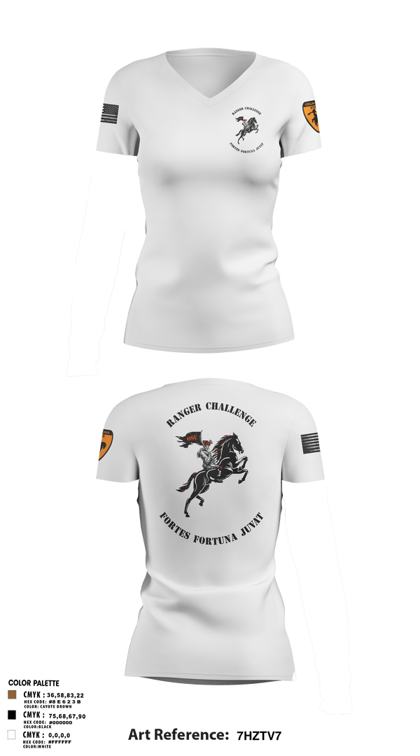 Womens Short Sleeve Vneck Shirt, Ranger Challenge, , Teamtime, Team time, sublimation, custom sports apparel, team uniforms, spirit wear, spiritwear, sports uniforms, custom shirts, team store, custom team store, fundraiser sports, apparel fundraiser