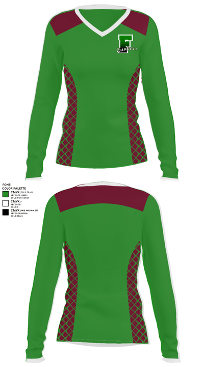 Franklin High School Softball 56975541 Women's Long Sleeve V-neck Shirt - 27