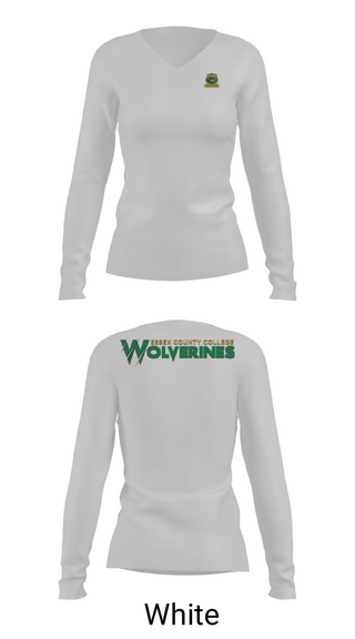Women's Long Sleeve Vneck Shirt, Essex County College Track and Field, Track & Field, Teamtime, Team time, sublimation, custom sports apparel, team uniforms, spirit wear, spiritwear, sports uniforms, custom shirts, team store, custom team store, fundraiser sports, apparel fundraiser