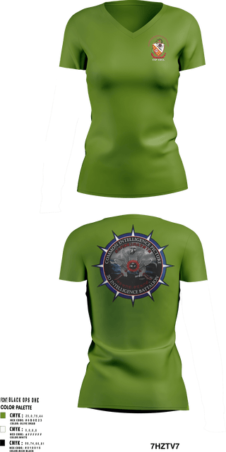 Women's Short Sleeve Vneck Shirt, 3rd Intelligence Battalion, Marines, Teamtime, Team time, sublimation, custom sports apparel, team uniforms, spirit wear, spiritwear, sports uniforms, custom shirts, team store, custom team store, fundraiser sports, apparel fundraiser