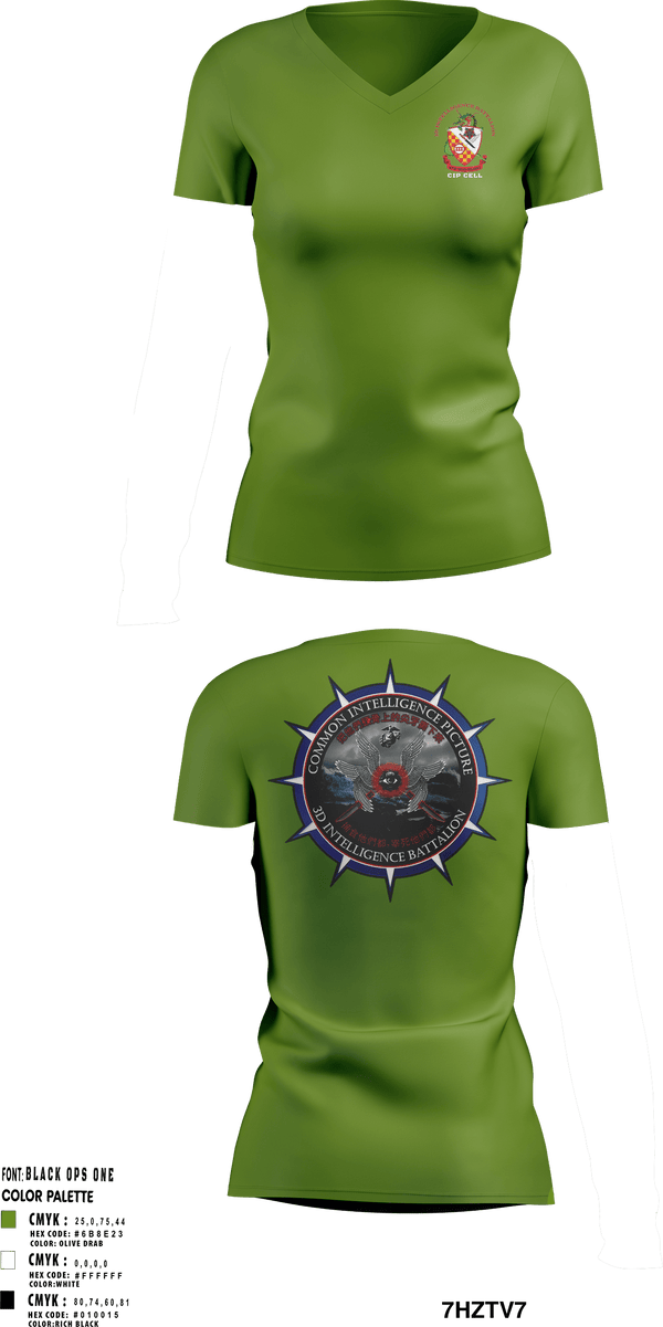Women's Short Sleeve Vneck Shirt, 3rd Intelligence Battalion, Marines, Teamtime, Team time, sublimation, custom sports apparel, team uniforms, spirit wear, spiritwear, sports uniforms, custom shirts, team store, custom team store, fundraiser sports, apparel fundraiser