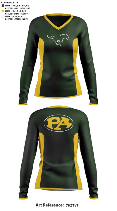 Pillow Academy (Middle School) Cheer 2978270 Women's Long Sleeve V-neck Shirt - 41