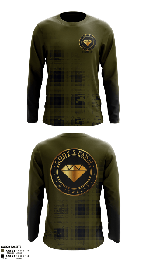 Long Sleeve Performance Shirt, Cody’s Pawn & Jewelry, , Teamtime, Team time, sublimation, custom sports apparel, team uniforms, spirit wear, spiritwear, sports uniforms, custom shirts, team store, custom team store, fundraiser sports, apparel fundraiser