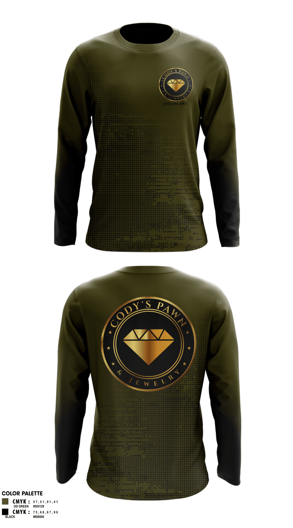 Long Sleeve Performance Shirt, Cody’s Pawn & Jewelry, , Teamtime, Team time, sublimation, custom sports apparel, team uniforms, spirit wear, spiritwear, sports uniforms, custom shirts, team store, custom team store, fundraiser sports, apparel fundraiser