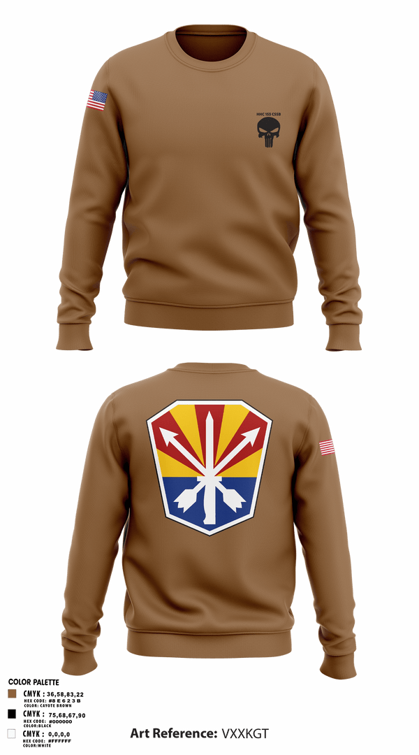 Crew Neck Sweatshirt, HHC 153 CSSB, National Guard, Teamtime, Team time, sublimation, custom sports apparel, team uniforms, spirit wear, spiritwear, sports uniforms, custom shirts, team store, custom team store, fundraiser sports, apparel fundraiser
