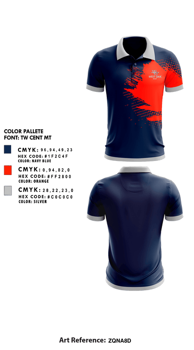 West Oak High School Golf 50925160 Short Sleeve Performance Polo - 1