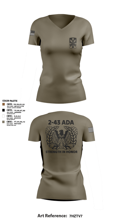 2/43 ADA 6509323 Women's Short Sleeve V-neck Shirt - 108
