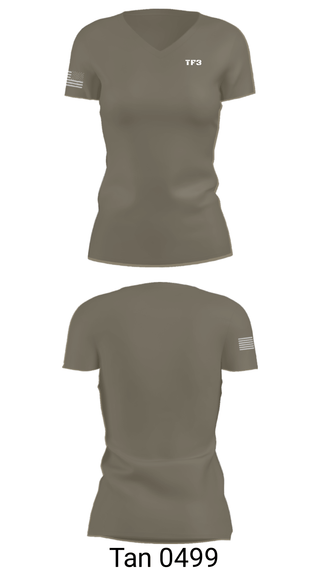Womens Short Sleeve Vneck Shirt, TF3, Army, Teamtime, Team time, sublimation, custom sports apparel, team uniforms, spirit wear, spiritwear, sports uniforms, custom shirts, team store, custom team store, fundraiser sports, apparel fundraiser