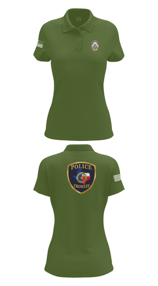 Womens Short Sleeve Performance Polo, Crowley Police Department, , Teamtime, Team time, sublimation, custom sports apparel, team uniforms, spirit wear, spiritwear, sports uniforms, custom shirts, team store, custom team store, fundraiser sports, apparel fundraiser