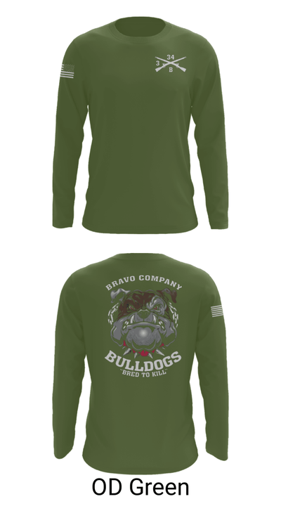 B/3-34 Bulldogs 76121406 Long Sleeve Performance Shirt - 46