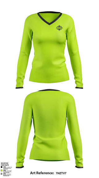 Womens Long Sleeve Vneck Shirt, Georgia Aces, Women's Volleyball, Teamtime, Team time, sublimation, custom sports apparel, team uniforms, spirit wear, spiritwear, sports uniforms, custom shirts, team store, custom team store, fundraiser sports, apparel fundraiser