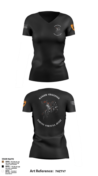 Womens Short Sleeve Vneck Shirt, Ranger Challenge, , Teamtime, Team time, sublimation, custom sports apparel, team uniforms, spirit wear, spiritwear, sports uniforms, custom shirts, team store, custom team store, fundraiser sports, apparel fundraiser