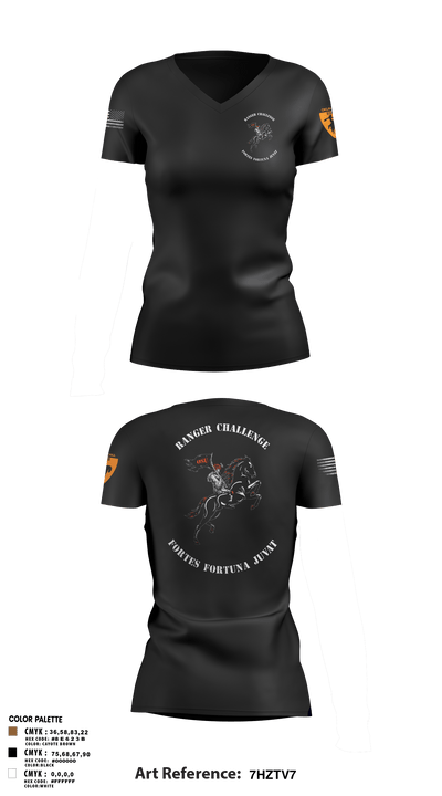 Ranger Challenge 2090684 Women's Short Sleeve V-neck Shirt - 3