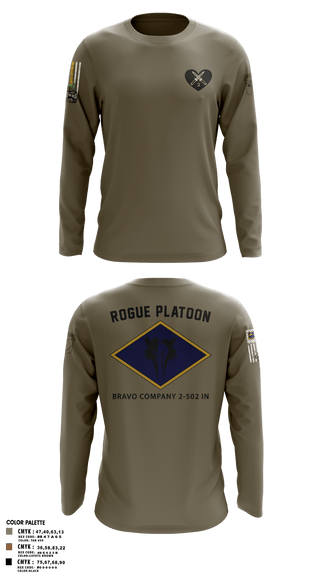 Long Sleeve Performance Shirt, B. CO 2-502, Army, Teamtime, Team time, sublimation, custom sports apparel, team uniforms, spirit wear, spiritwear, sports uniforms, custom shirts, team store, custom team store, fundraiser sports, apparel fundraiser