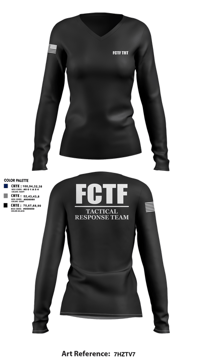 FCTF TRT 85087325 Women's Long Sleeve V-neck Shirt - 110