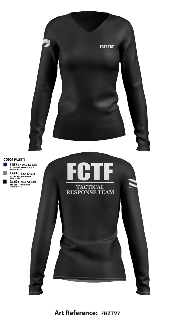 Womens Long Sleeve Vneck Shirt, FCTF TRT, Police, Teamtime, Team time, sublimation, custom sports apparel, team uniforms, spirit wear, spiritwear, sports uniforms, custom shirts, team store, custom team store, fundraiser sports, apparel fundraiser