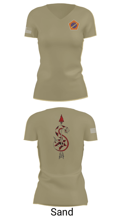 98th Expeditionary Signal Battalion 25845475 Women's Short Sleeve V-neck Shirt - 88