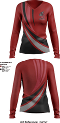 Chatham High School Volleyball 21684263 Women's Long Sleeve V-neck Shirt - 1