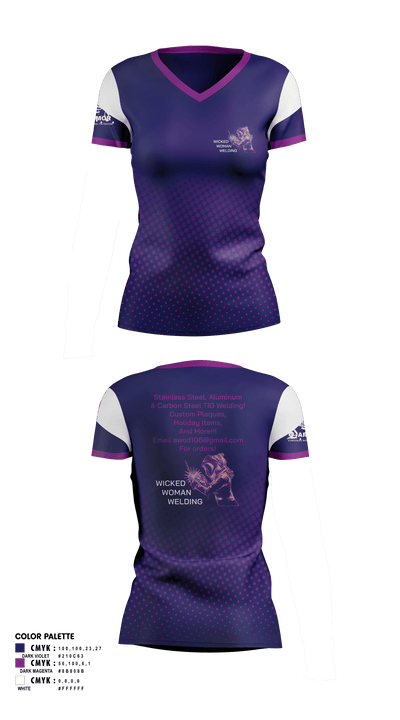 Wicked Woman Welding 23179409 Women's Short Sleeve V-neck Shirt - 1