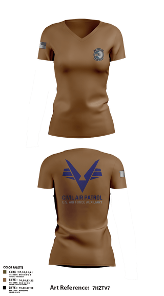 Women's Short Sleeve Vneck Shirt, Sunlake High School Cadet Squadron, Air Force, Teamtime, Team time, sublimation, custom sports apparel, team uniforms, spirit wear, spiritwear, sports uniforms, custom shirts, team store, custom team store, fundraiser sports, apparel fundraiser