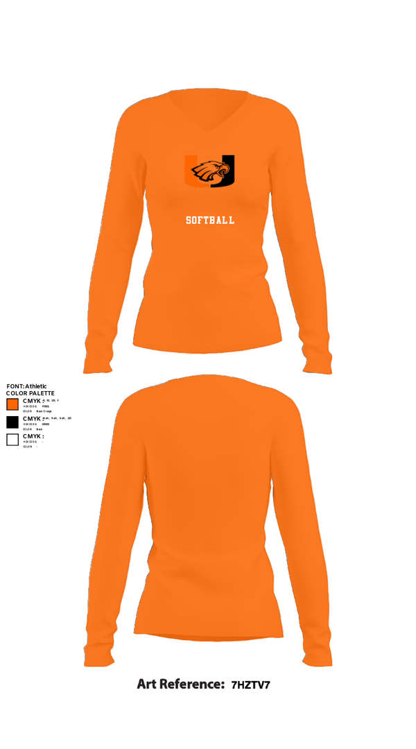 Women's Long Sleeve Vneck Shirt, Uniontown High School Softball, Softball, Teamtime, Team time, sublimation, custom sports apparel, team uniforms, spirit wear, spiritwear, sports uniforms, custom shirts, team store, custom team store, fundraiser sports, apparel fundraiser