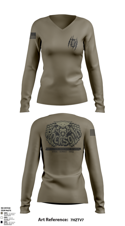 304th EN CO Women's Long Sleeve V-neck Shirt - 2