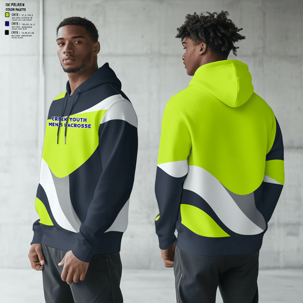 Hoodie, Creek Youth Lacrosse, Men's Lacrosse, Teamtime, Team time, sublimation, custom sports apparel, team uniforms, spirit wear, spiritwear, sports uniforms, custom shirts, team store, custom team store, fundraiser sports, apparel fundraiser