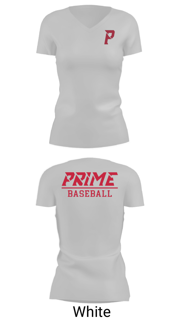 Women's Short Sleeve Vneck Shirt, Prime Baseball, Baseball, Teamtime, Team time, sublimation, custom sports apparel, team uniforms, spirit wear, spiritwear, sports uniforms, custom shirts, team store, custom team store, fundraiser sports, apparel fundraiser
